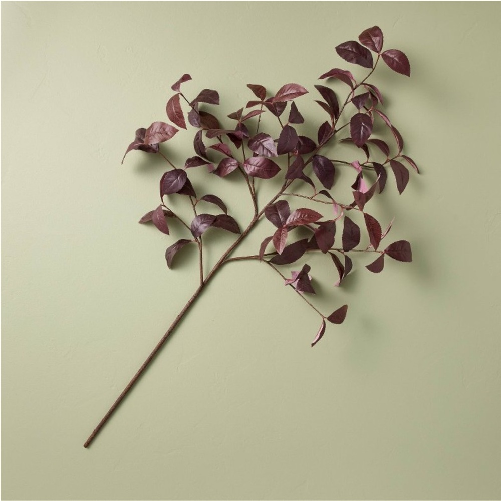 Artificial Black Plum Leaf Stem 25”- Hearth & Hand with Magnolia